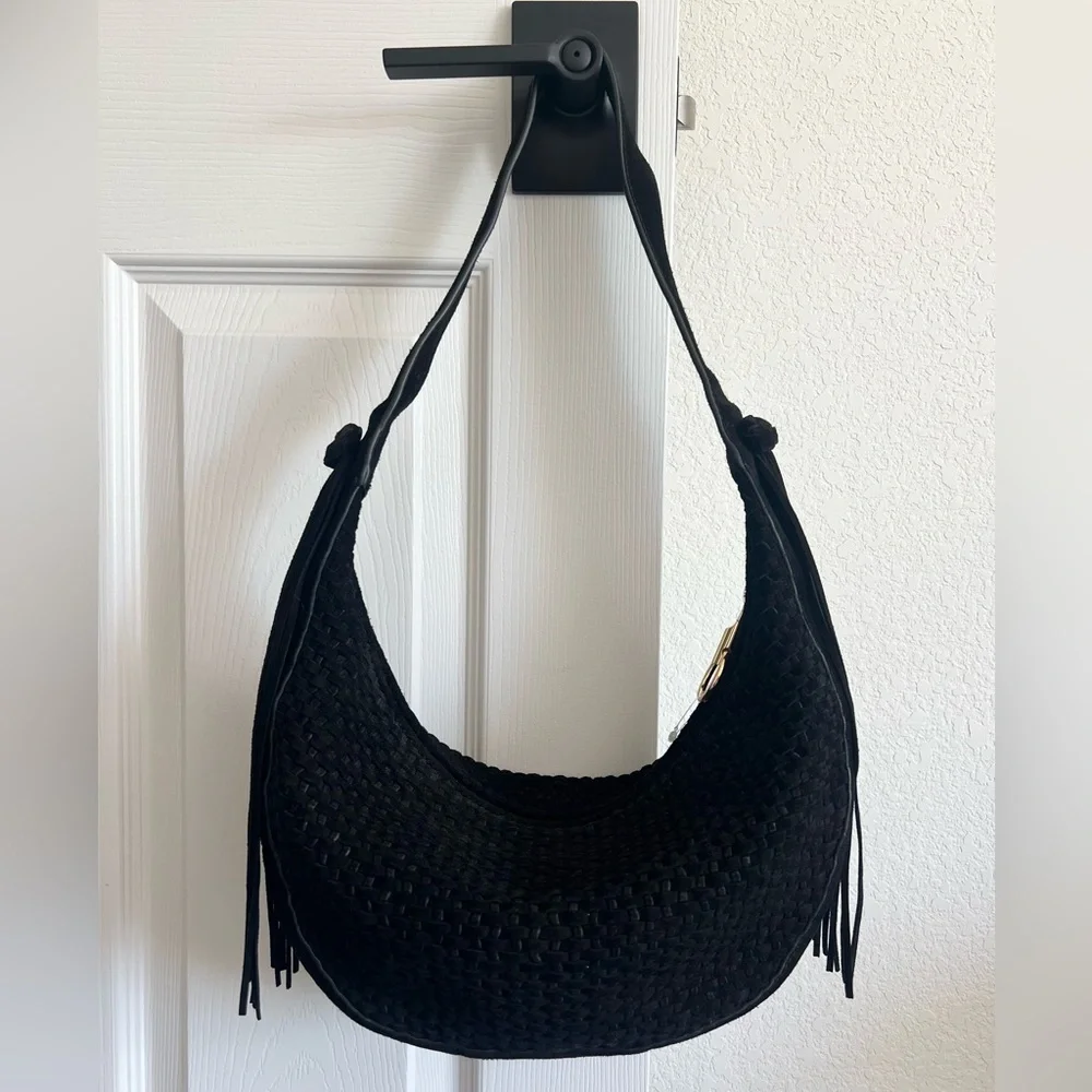 Elizabeth and James Woven Suede Hobo Bag